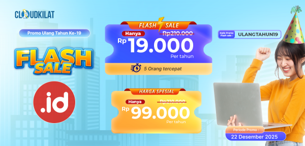 🎁 Promo Ulang Tahun Ke-19: Domain .ID Cuma 19ribu! 